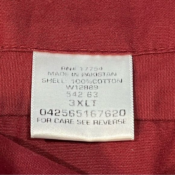 Lakin Mckey Long Sleeved Maroon Red Button Up Shirt Men Size 3XLT - Picture 11 of 16